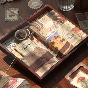 Kit <span class=keywords><strong>de</strong></span> Papelería con Estética Vintage, Diario con Encuadernación Cosida, Papel para Scrapbooking, Cuaderno A6 con Cuadrícula, Set <span class=keywords><strong>de</strong></span> Regalo en Caja para Chicas - Product Image 3