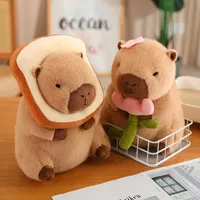Capybara Pluche Speelgoed Simulatie Capibara Cosplay Eenhoorn Dinosaurus Jurk Boba Brood Fruit Eten Decor Vogels Bubbel Knuffels