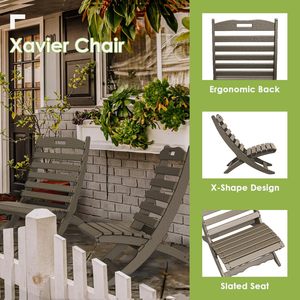 Greenvines gấp Xavier ghế sóng hạt gỗ adirondack Thiết kế xách tay HDPE nhựa tất cả các thời tiết cháy <span class=keywords><strong>Pit</strong></span> ghế cho bãi biển - Product Image 3