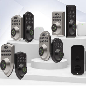 <span class=keywords><strong>Serrure</strong></span> intelligente <span class=keywords><strong>3</strong></span>-en-1 avec empreinte digitale + code + clé mécanique, système d'entrée sans clé, verrouillage automatique pour la sécurité de la porte d'entrée, noir - Product Image 5