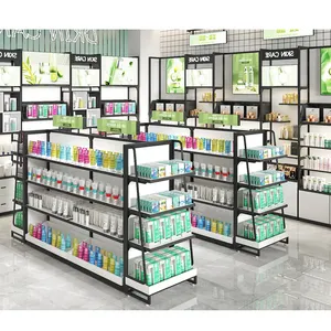 Meicheng-estantes de madera personalizados para cosméticos, vitrina de exhibición y exhibición de maquillaje