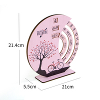 Vente en gros de bureau personnalisé gravé au laser calendrier perpétuel circulaire jour mois année calendrier éternel en bois pour la décoration