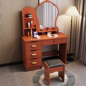 Ensemble de commodes de luxe moderne pour chambre à coucher avec miroir et éclairage, meuble de rangement en bois à <span class=keywords><strong>tiroirs</strong></span> pour maquillage, idéal pour petit appartement - Product Image 3