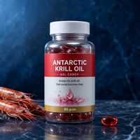 Complément Alimentaire Vitamines avec Astaxanthine et Huile de Krill de l'Antarctique Bonbons Gommeux 60 Unités pour Adultes 2 Doses Durée de Conservation 24 Mois