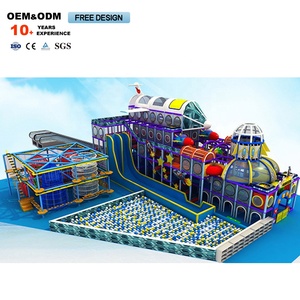 Equipo de Juegos Infantiles con Tobogán en Forma de Nave Espacial para Interiores, Parques de Aventuras Temáticos de Astronautas - Product Image 2