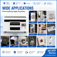 Nueva Impresora UV DTF A3+ para Pequeñas Empresas, CMYK, Blanco, Barniz, Doble Boquilla, para Regalos Personalizados, Botellas, Fundas de Teléfono y Pegatinas