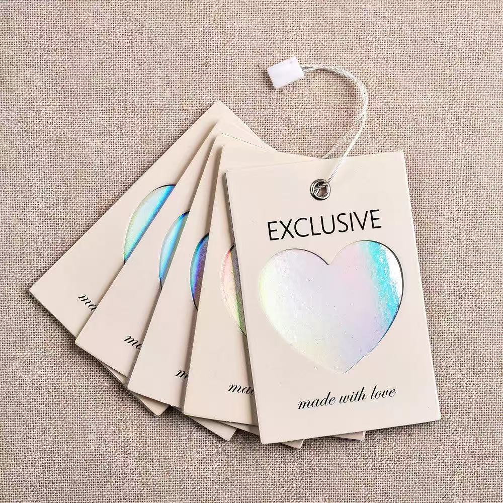 Luxury Custom Eco-Friendly Durable Pink Black Hang Tags for Women's Men's Clothing Bags & Shoes