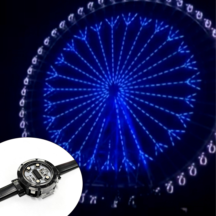 IP68 High Quality Outdoor 1.5W DMX512 35mm RGB 24V Anti-Static Long Distance Control Ferris Wheel Decorative LED Pixel Lamp