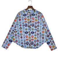 Veste décontractée pour femme à imprimé artistique rétro, motif géométrique coloré, boutonnée, pour le printemps et l'été