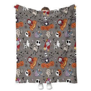 High Quality Customized <strong>Jack</strong> Skellington Nightmare Before Christmas Halloween Blanket Winter Soft Warm Plush Throws Blankets - Product Image 3