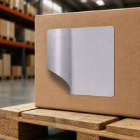 Étiquette autocollante personnalisée en PET argent mat, autocollant d'emballage industriel imperméable pour cartons d'expédition