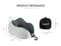 Oreiller de voyage pliable en U personnalisé, soutien cervical, gonflable et en mousse à mémoire de forme pour avion