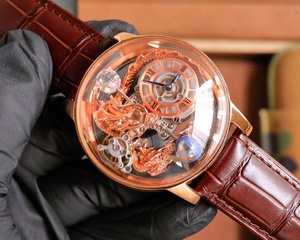 Relojes de Hombre de Alta Gama con Correa Marrón, Diseño Mecánico Tourbillon de Alta Calidad en Oferta - Product Image 2