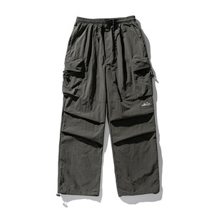 <b>Black</b> <b>Men</b> <b>Cargo</b> Trousers Drawstring Mid Waist Water Resistant Breathable Loose Fit Outdoor Casual <b>Pants</b> - Product Image 2