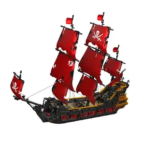 Mold King 13109 The Revenge Red Sails Building Blocks mattoni Pirate Red Ship Ship Building Bricks Kit Toys