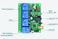 Télécommande universelle sans fil FANWELL 433Mhz, code d'apprentissage 1527, 4 boutons, antenne en plastique, portée 100m pour lampes, portails et portes