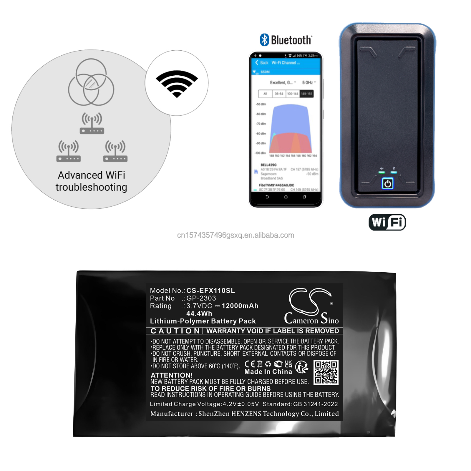 Аккумулятор для EXFO EX10 10G Ethernet тестер, 01WQ0037-19, 880x281, GP-2303