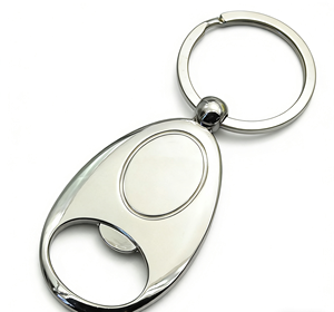 Porte-clés décapsuleur en métal personnalisé de haute qualité avec logo sur mesure pour cadeau de mariage - Product Image 1