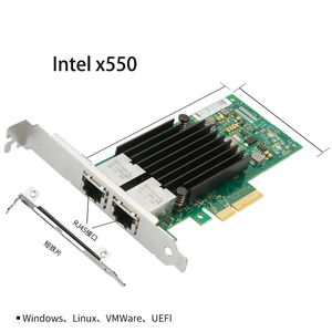 X550-T2 10GbE Dual Port PCIe X4 Desktop Network Card With X550 2 RJ45 10 Gigabit <b>Ethernet</b> <b>Adapter</b> Wired in Stock X550-T2 - Product Image 2
