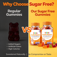 Gummies multivitaminées sans sucre pour enfants, marque privée, OEM, 120 unités, oursons gommeux aux fruits mélangés avec inositol pour le cerveau et la croissance