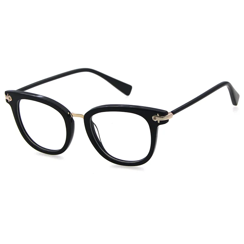 नई यूनिसेक्स स्क्वायर एसीटेट फ्रेम धातु मध्य बीम चश्मा फैशन फ्रेम Brillen उच्च गुणवत्ता ऑप्टिकल फ्रेम