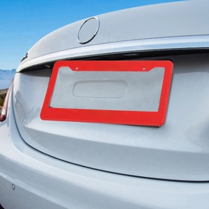 Marco Universal para Matrícula de Acero Inoxidable Rojo Mate con Tapas de Tornillo, Estándar Estadounidense, Accesorios para Portamatrículas de Automóvil - Product Image 6