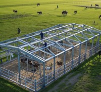Granja prefabricada moderna con estructura de acero, edificio económico y ligero, casa de Granero, vaca lechera, oveja, cabra, casa de pollo, granja de ganado