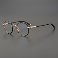 Lunettes de vue rondes en titane et acétate COES, lunettes de haute qualité pour homme et femme