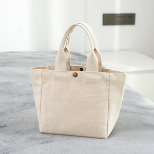 Bolsa de tela de lona regular al por mayor, bolsa de tela con logo impreso personalizado, asa de bolsa de algodón, para compras - Product Image 6