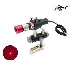 Módulo láser de punto rojo compacto ajustable D18mm 638nm 100/200mW de grado industrial con soporte + fuente de alimentación