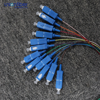 Cable de empalme de red de telecomunicaciones FTTH ODF con conector SC UPC LSZH de 0.9mm, monomodo, G652D G657A1, paquete de 12 fibras ópticas