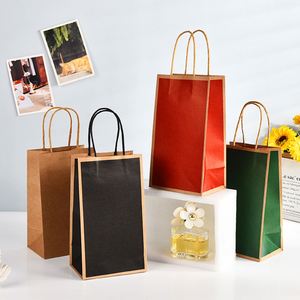 Bolsas de Compra Reutilizables Ecológicas al por Mayor, Empaquetado de Papel de Lujo Personalizado, Impresión en Papel Kraft con Asa de Cordón, Impresión Flexográfica - Product Image 1