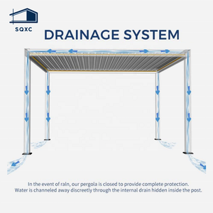 Gazebo Moderno de Luxo com Motor Elétrico em Alumínio para Exterior, Pérgolas com Lâminas Ajustáveis, Pavilhão de Jardim com Toldo - Product Image 4