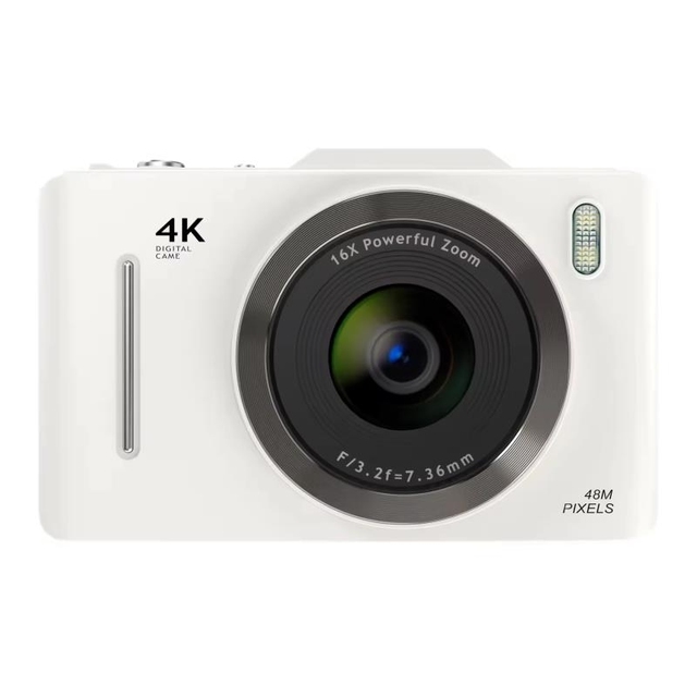 48MP Autofocus Mini Digital Camera, Action Video Camera for Beginners, 16X Zoom Vlogging Camcorder with Flash & Face Detection
