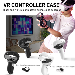 IINE pour <span class=keywords><strong>Oculus</strong></span> Quest 2, ensemble d'accessoires pour manettes, 2*coques de manettes tactiles + 2*coques de joysticks, noir - Product Image 2