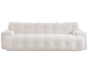 Cloud 3 Seater Chenille Sofa Set Button Tufted Comfy Upholstery Convertible Modular Sectional Sofa for Apartment Villa Snow - Product Image 2