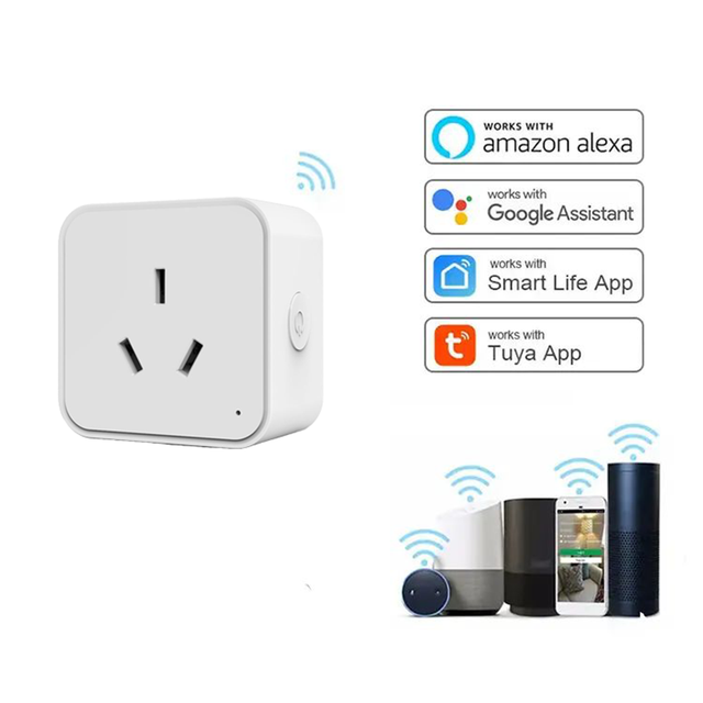 SIXWGH Argentine IRAM Australia 16A Plug Power Monitor Timing Tuya SmartLife Google Alexa Yandex Alice WiFi Smart Socket Forhome
