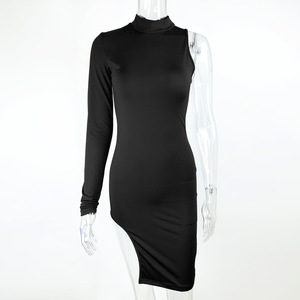 Vestido de mujer de manga larga individual de alta calidad Color sólido Sexy Casual club nocturno poliéster Mini vestidos para damas 20221 - Product Image 4
