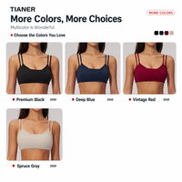 Soutien-gorge de sport pour femme à double bretelle, dos ouvert, avec coussinets amovibles, sans coutures, style crop top pour le fitness