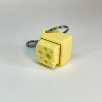 Porte-clés personnalisé en gros, imprimé en 3D, avec bouton pression en forme de fromage, clavier fidget et son de clic, type keycap