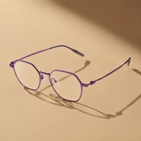 Montures de lunettes polygonales modernes et minimalistes en titane violet OEM ODM, montures optiques, montures de lunettes tendance pour femmes Gregory Nano