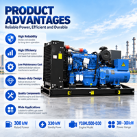 Générateur diesel de type ouvert Yuchai YC6MJ500-D30 300 kW 375 kVA, 50 Hz, 1500 tr/min, triphasé, pour l'alimentation électrique industrielle des usines