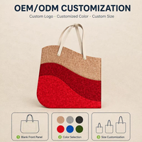 Sac fourre-tout réutilisable avec motif ondulé et design color block, avec bandoulière, vente en gros pour usage quotidien en extérieur