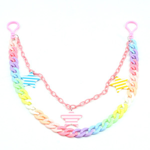 โซ่คล้องกางเกงสองชั้นสีลูกกวาด ยี่ห้อ Yueli พร้อมจี้รูปดาว โซ่คาดเอวพลาสติก แฟชั่นลำลอง โซ่คล้องตัว - Product Image 5