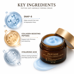 Crema Viso Rassodante con Acido Ialuronico e Peptide GHK-CU SNAP-8 a Marchio Privato, Antirughe e Idratante per la Cura della Pelle - Product Image 4