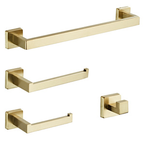 Ensemble d'accessoires de salle de bain Saint Ruijia en or brossé, acier inoxydable 304, porte-serviettes mural, 16, 20, 24 pouces, kit trois pièces - Product Image 5