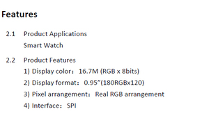 0.95 AMOLED 180x120 vuông <span class=keywords><strong>OLED</strong></span> 30 pin rm67160 SPI 16.7M màu e0954ak1.a Màn hình hiển thị LCD nhỏ - Product Image 5