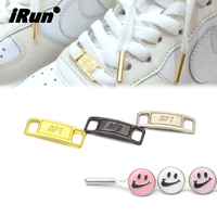 Breloques décoratives pour lacets de chaussures IRun Sneaker Dubraes, fermoirs pour lacets en or brillant, étiquette pour lacets, logo personnalisé accepté