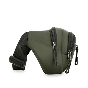 Men's Waist Bag Oxford Cloth Waterproof Wear Resistant Outdoor Sports Running Travel Chest Pack Dark Gray Black Military Green - Product Image 3