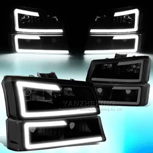 YZX pour 2003 2004 2005 2006 2007 chevrolet Silverado Avalanche LED DRL Bar phare lampe de pare-chocs chromé/clair/fumée